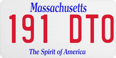 MA license plate 191DT0