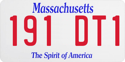 MA license plate 191DT1