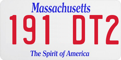 MA license plate 191DT2