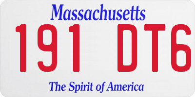 MA license plate 191DT6