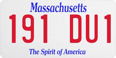MA license plate 191DU1