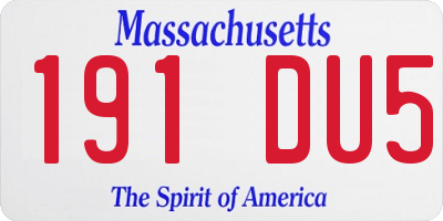 MA license plate 191DU5