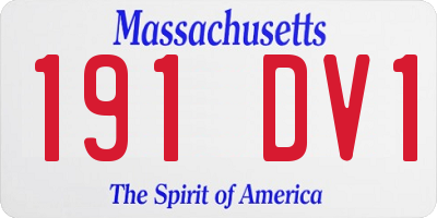MA license plate 191DV1