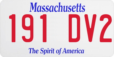 MA license plate 191DV2