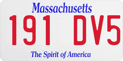 MA license plate 191DV5