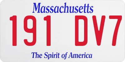 MA license plate 191DV7