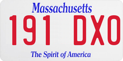 MA license plate 191DX0