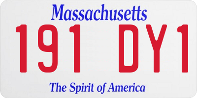 MA license plate 191DY1