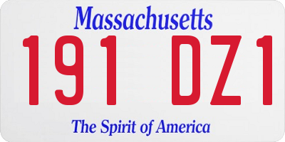 MA license plate 191DZ1