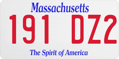 MA license plate 191DZ2