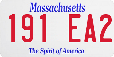 MA license plate 191EA2