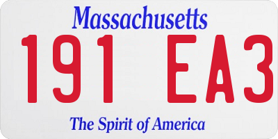 MA license plate 191EA3