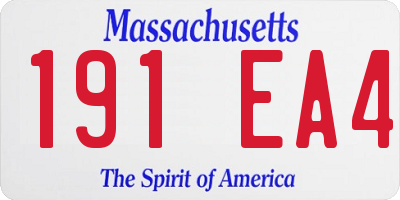 MA license plate 191EA4