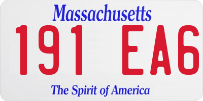 MA license plate 191EA6