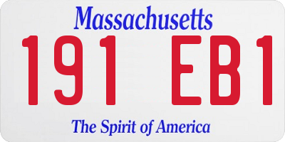 MA license plate 191EB1