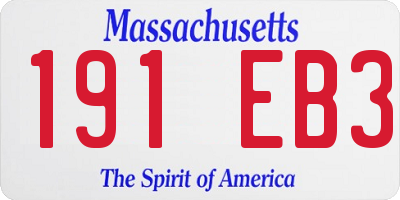 MA license plate 191EB3