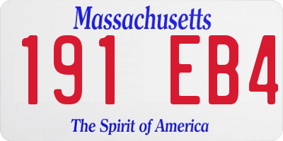 MA license plate 191EB4