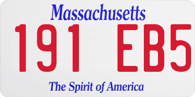 MA license plate 191EB5