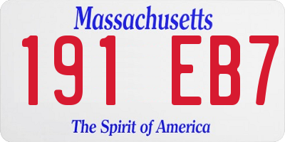MA license plate 191EB7