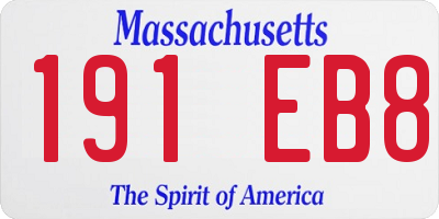 MA license plate 191EB8