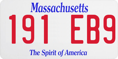 MA license plate 191EB9