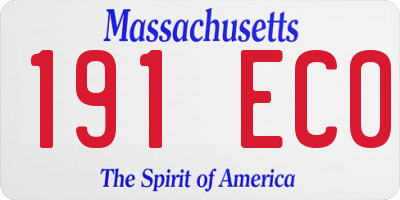 MA license plate 191EC0