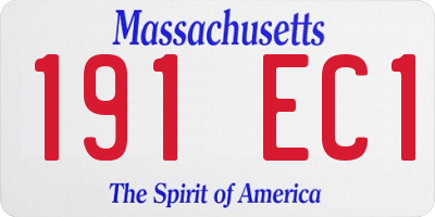 MA license plate 191EC1