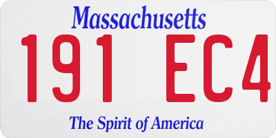 MA license plate 191EC4