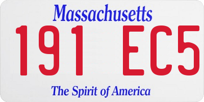 MA license plate 191EC5