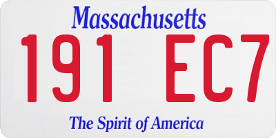 MA license plate 191EC7
