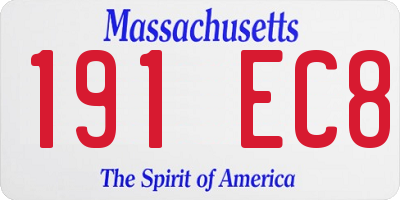 MA license plate 191EC8