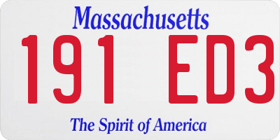 MA license plate 191ED3