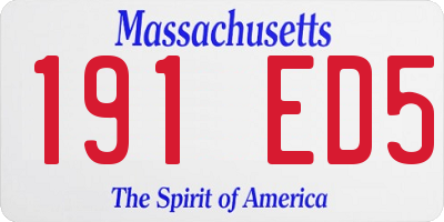 MA license plate 191ED5