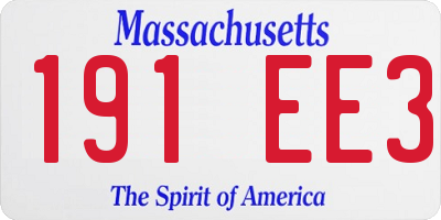 MA license plate 191EE3