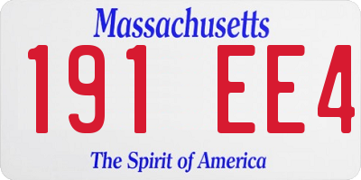 MA license plate 191EE4