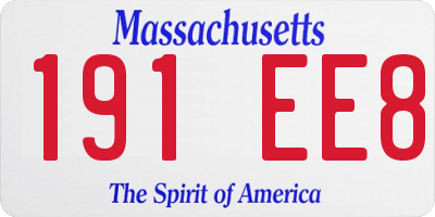 MA license plate 191EE8