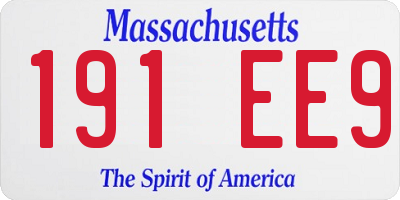 MA license plate 191EE9