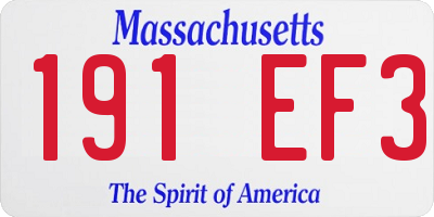 MA license plate 191EF3