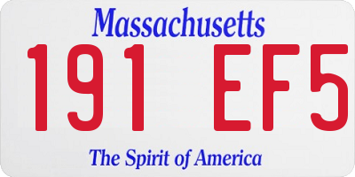 MA license plate 191EF5