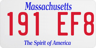 MA license plate 191EF8