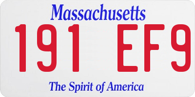 MA license plate 191EF9