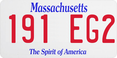 MA license plate 191EG2