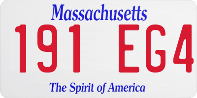 MA license plate 191EG4