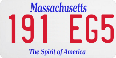 MA license plate 191EG5