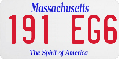 MA license plate 191EG6