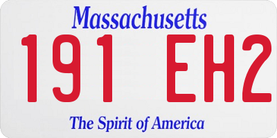 MA license plate 191EH2