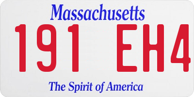 MA license plate 191EH4