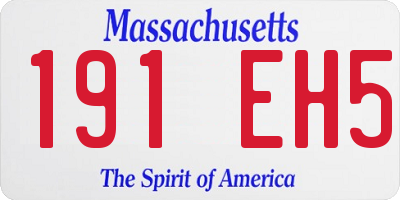 MA license plate 191EH5