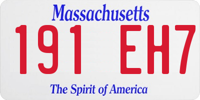 MA license plate 191EH7