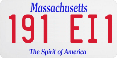 MA license plate 191EI1